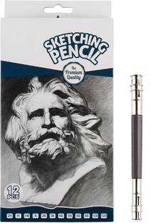 Definite Bianyo Artist Quality Fine Art Drawing & Sketching Pencils - 2H, H, HB, B, 2B, 3B, 4B, 5B, 6B, 8B, 10B - 12B with One 13CM Pencil Extender Pencil