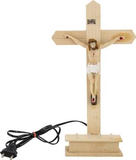 Delhi Gift House Jesus Status on cross Decorative Showpiece - 22 cm (Polyresin, Multicolor) Decorative Showpiece  -  12 cm