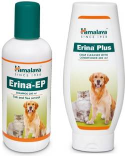 HIMALAYA Anti-microbial, Conditioning, Anti-parasitic, Anti-fungal, Anti-parasitic, Flea and Tick Himalaya Erina-EP Tick& Flea Control Shampoo For Dogs & Cat By Pawsitively Pet Care - 200ml WITH CONDITIONER 200 ML Dog Shampoo