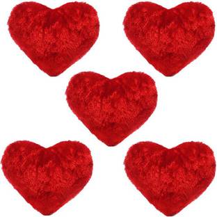 Angel Mommy Heart Shape Fur Cushion Microfibre Solid Cushion Pack of 5
