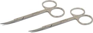 FusionKraft Iris Scissors, Curved Blades, Sharp Pointed Tips, 5" (Pack of 2) Strong Cut Scissors