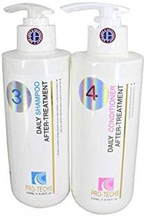 PRO-TECHS After Keratin Treatment Shampoo and Conditioner Set (250ml each) For Daily Use Cleansing Duo For Dry to Normal Hair for Men and Women