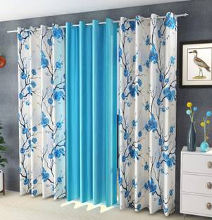 Adimanav 152.4 cm (5 ft) Polyester Semi Transparent Window Curtain (Pack Of 3)
