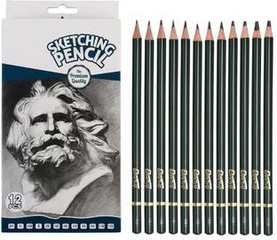 Definite Artist Quality Fine Art Drawing & Sketching Pencil Set - 2H, H, HB, B, 2B, 3B, 4B, 5B, 6B, 8B, 10B and 12B Pencil