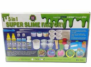 PEZYOX 5 in 1 Super Slime Factory Making kit for Kids, Learn How to Make Your Favourite Slime in House