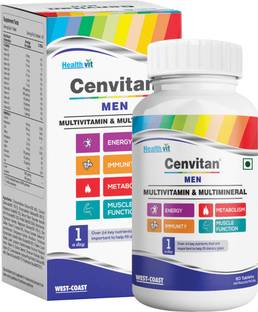 HealthVit Cenvitan Men Multivitamin & Multimineral for Metabolism and Immunity - 60 Tablets