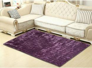 RM Handloom Purple Polyester Carpet