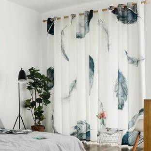 RISCKY FEB 154 cm (5 ft) Polyester Room Darkening Window Curtain (Pack Of 2)