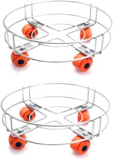 Dogwood Cylinder Trolley with High Quality Wheels/Gas Trolly/LPG Cylinder Stand, Premium Quality (Pack of 2) Gas Cylinder Trolley