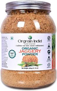 Orgrain India Organic Jaggery Powder, 2.4kg | Hand Crushed Gur Powder | Organically Grown | No Preservatives Added | No Artificial Flavors Powder Jaggery
