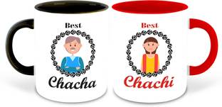 whats your kick Chacha and Chachi Inspired Black & Red Inner Colour Set of 2 Coffee- Chacha, Chachi, Happy Birthday, Relation, Best Couple, Unique Gifts (Chacha & Chachi) Ceramic Coffee Mug