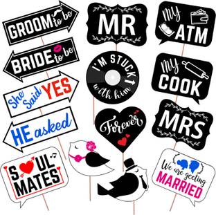 PartyDecoration Set of 14 Pre Wedding Party Props, Party Props,Props Wedding Party Props Photo Booth Board