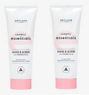 Oriflame Sweden Essential Fairness Face Mask and Scrub with Vitamin E & B3 (Pack of 2) Scrub