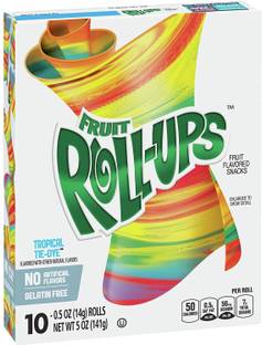 General Mills Betty Crocker Fruit Roll-Ups Tropical Tie-Dye Snacks, 141g