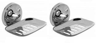 mannu Stainless Steel Soap Dish Soap Holder Soap Stand (2 PES ) (Silver)