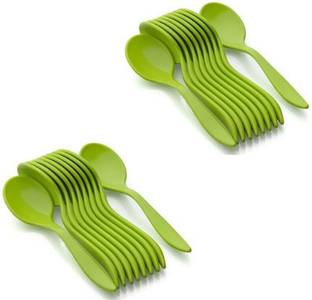 Skyplex Stylist Unbrekable Spoon Set, Plastic Ice-cream Spoon, Table Spoon Set, Food Plastic Spoon Set for Baby Feeding Plastic Table Spoon Set Plastic Tea Spoon, Coffee Spoon Set Plastic Soup Spoon Set