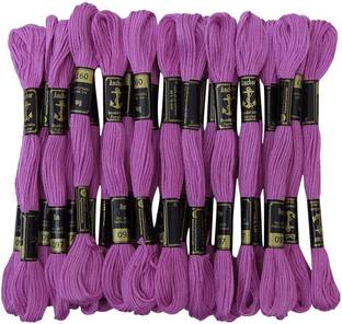 PRANSUNITA Anchor Stranded Cotton 6 Strand Cross-Stitch Hand Embroidery Stranded Cotton Craft Sewing Floss Thread, Pack of 10