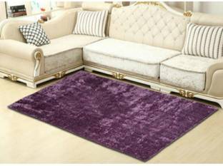 RM Handloom Purple Polyester Carpet