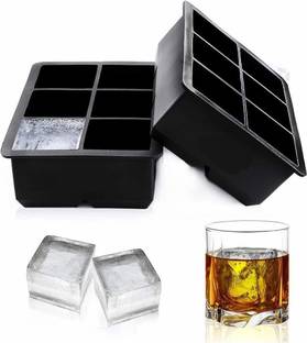 Zeinwap 6 Cavity Silicone Mold For a Big Size Square Black Silicone Ice Cube Tray