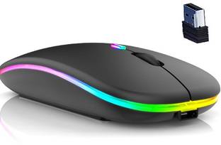ERetailMart A2 RGB Gaming Mouse, 1600 dpi, Ergonomic Hand Grips Rechargeable Wireless Mouse Wireless Ambidextrous Optical  Gaming Mouse  with Bluetooth