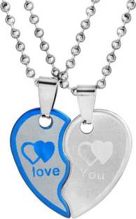 vien Platinum Stainless Steel Pendant Set