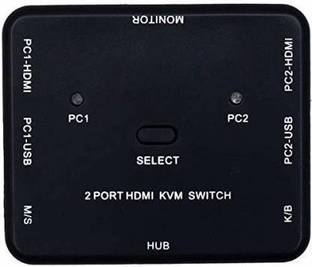 microware HDMI KVM Switch 2 Ports Share 2 Computers with One Monitor 2x1 USB KVM Switch for USB Keyboard Mouse Sharing Device for Computer, PC, Laptop, Desktop, Monitor, Printer, Keyboard, Mouse Control Media Streaming Device