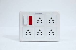 sivam 5 PLUG +1 SWITCH + 1 INDICATOR (MODULAR)(2) 2  Socket Extension Boards