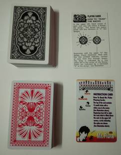 R.s.Magic Tricks (Pack of 2 Deck) 1+ Red, 1+ Black Spy Mr.Fluke & Grand Master Cheating Playing Card Marked Card Magic