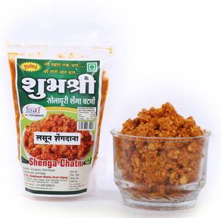 Shubhashree Peanut Chutney with Garlic (200g x 4) | Solapur Shenga Chutney Chutney Granules