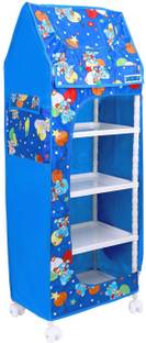 LOOKNSNAP 5 Shelve Baby Wardrobe PVC Collapsible Wardrobe