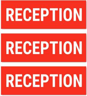 Mindcraftz Reception Sign Board Pack of 3 Red color Emergency Sign