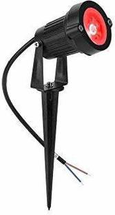 JARD ENTERPRISE 3 Watt Waterproof Spike Garden Light Black body and Red Color Pack of 01 Post Light Outdoor Lamp