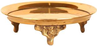 VGS MARKETINGS Brass Handcrafted Mukkali Stand POOJA PLATE PUJA THALI Brass