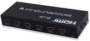 techut HDMI Switch Splitter 2 in 4 Out with Remote, avedio links 2x4 HDMI Splitter Switcher Media Streaming Device