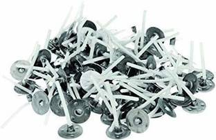 चिकलित एंटरप्राइज Candle Making Wick 1 Inch , Wax Coated Candle Wicks Thread, Wax Natural Candle Wick,Low Smoke Cotton & Paper Interwoven core,Large,for Candle Making,Candle (1 Inch) ( Pack of 200 Piece) मोमबत्ती