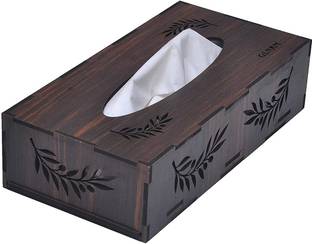 GLNRM Wooden Tissue Paper Box Holder Decorative Organizer Napkin Holder Box (Brown, VEL) Vehicle Tissue Dispenser