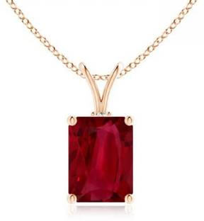 RATAN BAZAAR Ratan Bazaar Natural Gemstone Ruby Stone Pendant Gold-plated Ruby Stone Pendant