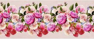WALLDESIGN 609.6 cm Multicolor Rose Flowers Self Adhesive Wallpaper Border - 5.25 inch width by 20 ft length - Extra Large Self Adhesive Sticker