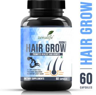 zenulife Hair Growth Tablets for Hair, Nails & Skin - 60 Caps (800 Mg)