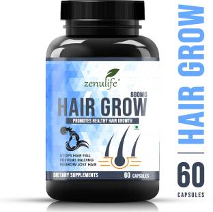 zenulife Hair Growth Tablets for Hair, Nails & Skin - 60 Caps (800 Mg)