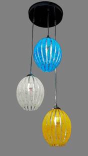 Prop It Up 3-Light Industrial/Vintage Cluster Glass Shade Hanging Pendant Ceiling Lamp Fixture, Chandelier, Three Different Colors (Bulb not Included), DESIGN:- 011017 Pendants Ceiling Lamp