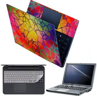 FineArts 4 in 1 Combo Pack with Laptop Skin Sticker Decal, Palmrest Skin, Screen Protector, Key Guard for 15.6 Inch Laptop - Colorful Digital Art Combo Set