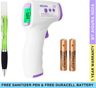 MAIYUN Aiqura AD-801 Non-Contact Infrared Sensor Thermometer Gun For All, Contactless, Auto Shut OFF, Body Temperature Checking Gun With LCD Display (Perfect for Home/Commercial Use) Thermometer