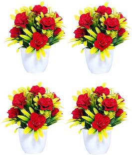 Shakuntlam Rose Flower Pot Plastic Flower Basket