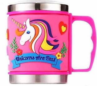 Fullkart Unicorn Stainless Steel Emboss Hot and Cold Coffee/Milk/Tea for Kids Stainless Steel Coffee Mug