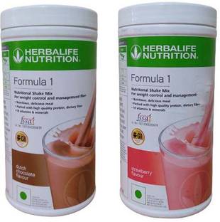 HERBALIFE Formula 1 Nutritional Shake Mix - Chocolate And Strawberry Flavor Weight Loss Plant-Based Protein