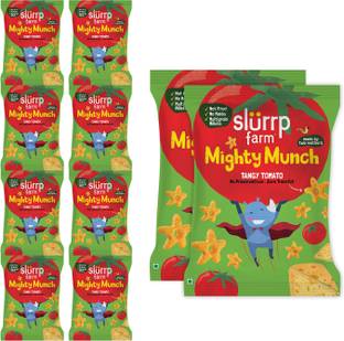 Slurrp Farm Not Fried Puffs, Tangy Tomato, Tiffin & Travel-Friendly, 10 X 20g Baby Puffs 200 g
