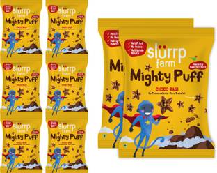 Slurrp Farm Not Fried Puffs, Choco Ragi, Tiffin & Travel-Friendly, 8 X 20g Baby Puffs 160 g