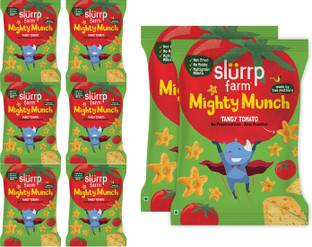 Slurrp Farm Not Fried Puffs, Tangy Tomato, Tiffin & Travel-Friendly, 8 X 20g Baby Puffs 160 g