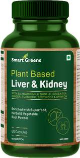 Smart Greens Plant Based Liver & Kidney Enriched with Silymarin Milk Thistle - 60 Capsules